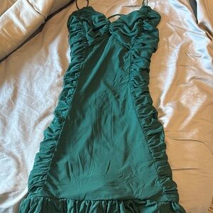 Green Ruched Dress